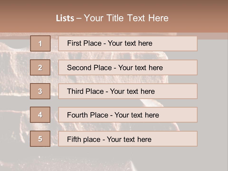 A Piece Of Chocolate Is Stacked On Top Of Each Other PowerPoint Template