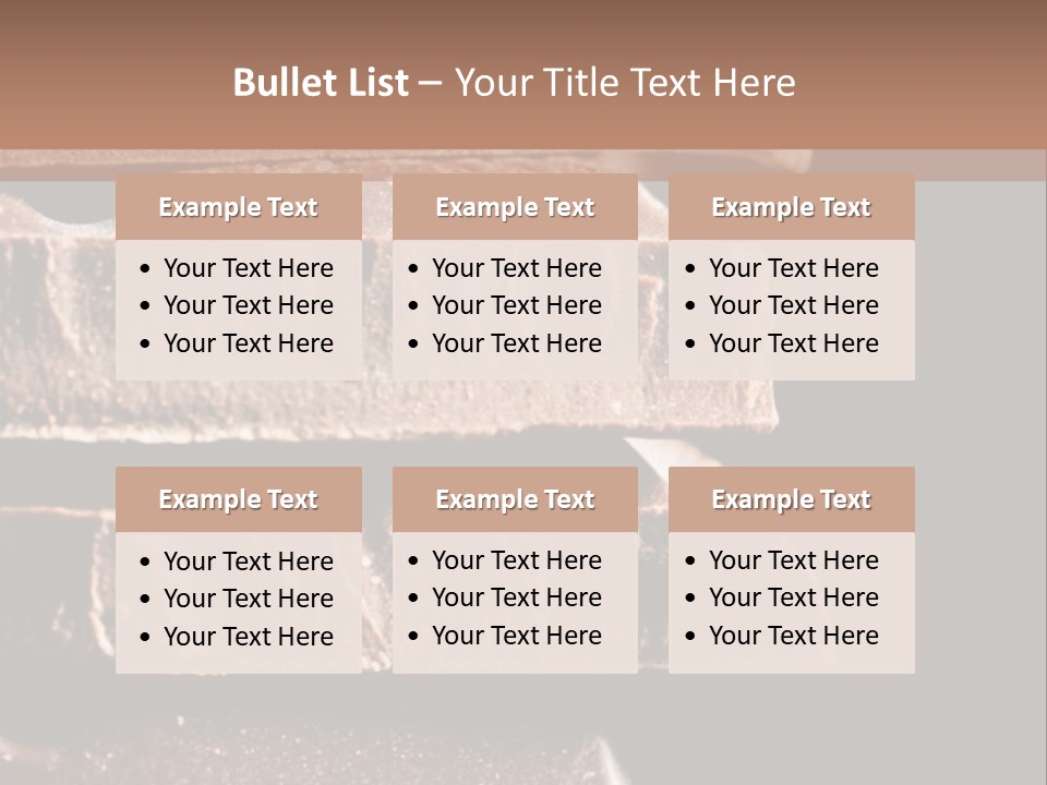 A Piece Of Chocolate Is Stacked On Top Of Each Other PowerPoint Template