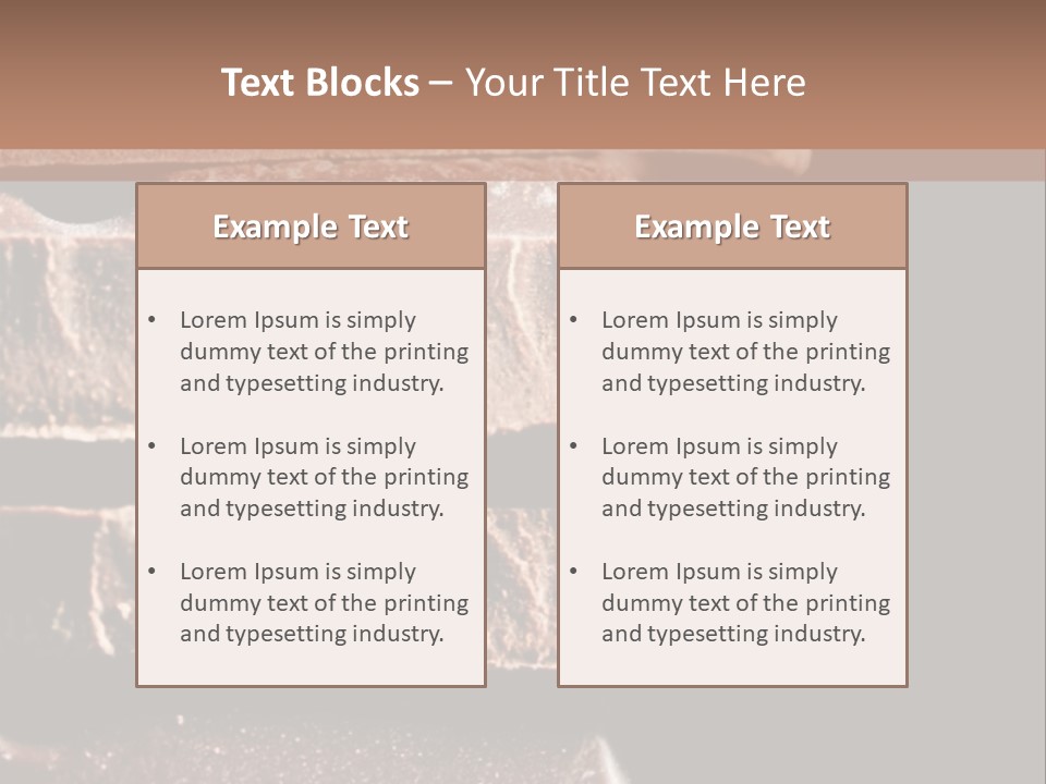 A Piece Of Chocolate Is Stacked On Top Of Each Other PowerPoint Template