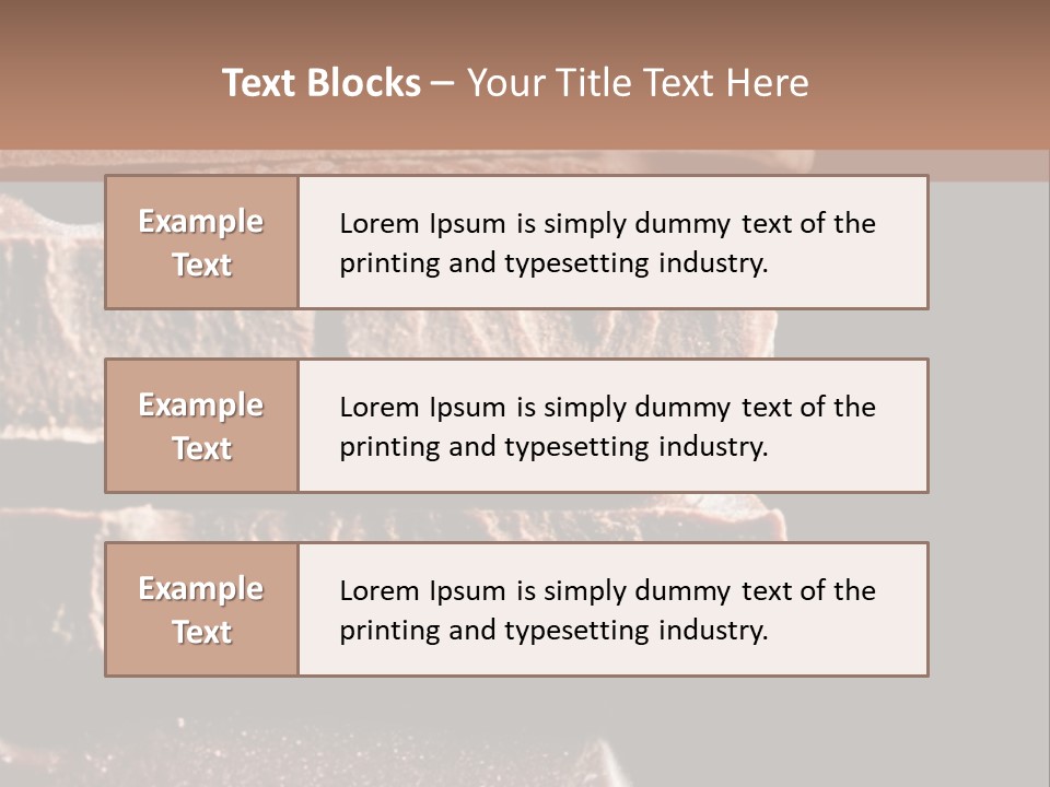 A Piece Of Chocolate Is Stacked On Top Of Each Other PowerPoint Template