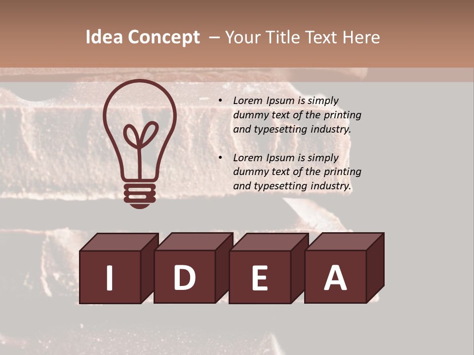 A Piece Of Chocolate Is Stacked On Top Of Each Other PowerPoint Template