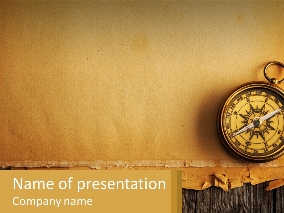 A Compass On Top Of A Piece Of Paper PowerPoint Template