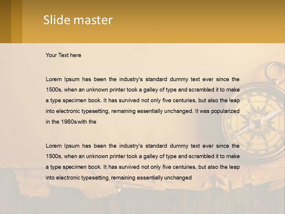 A Compass On Top Of A Piece Of Paper PowerPoint Template