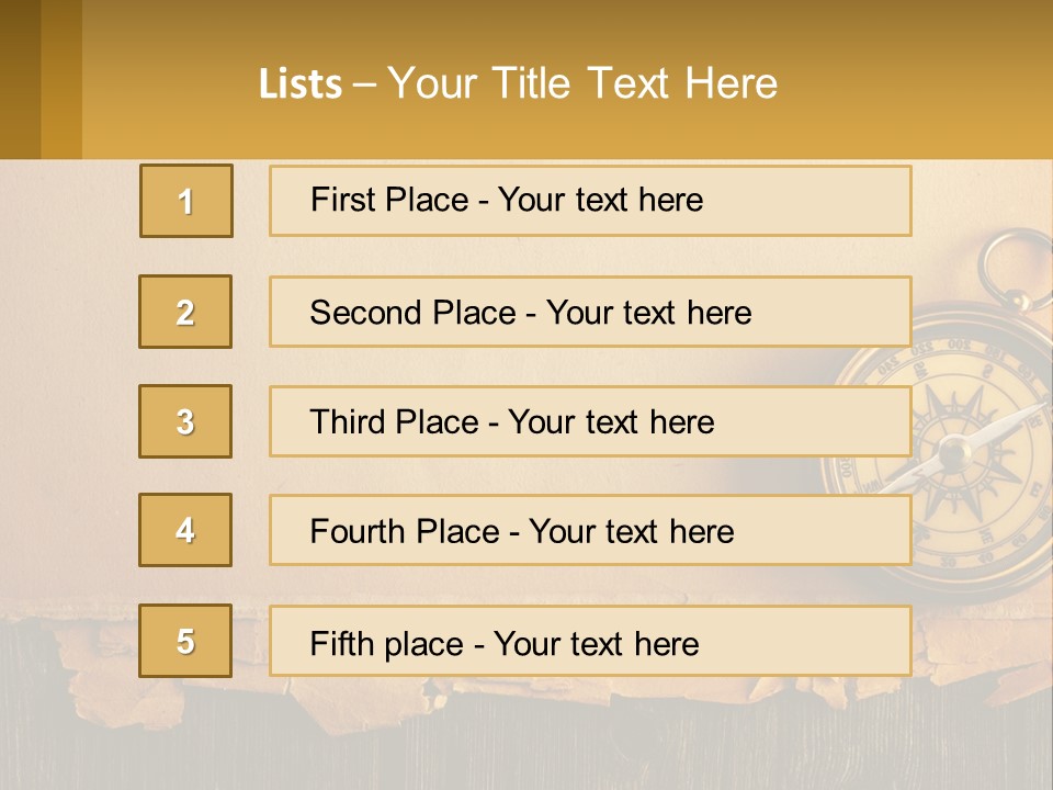 A Compass On Top Of A Piece Of Paper PowerPoint Template