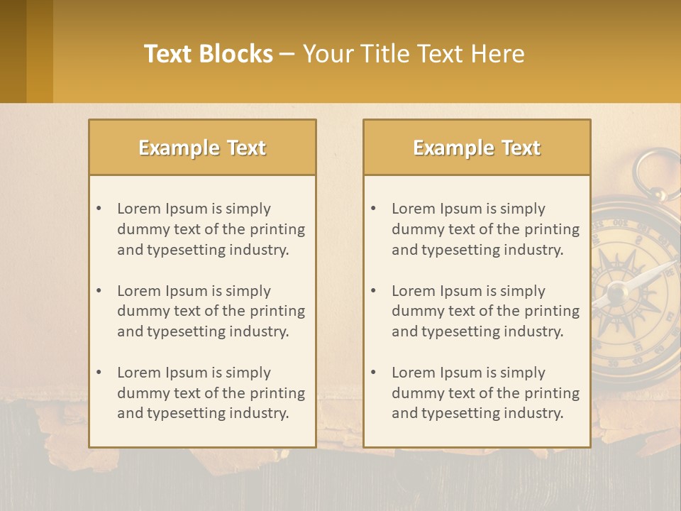 A Compass On Top Of A Piece Of Paper PowerPoint Template