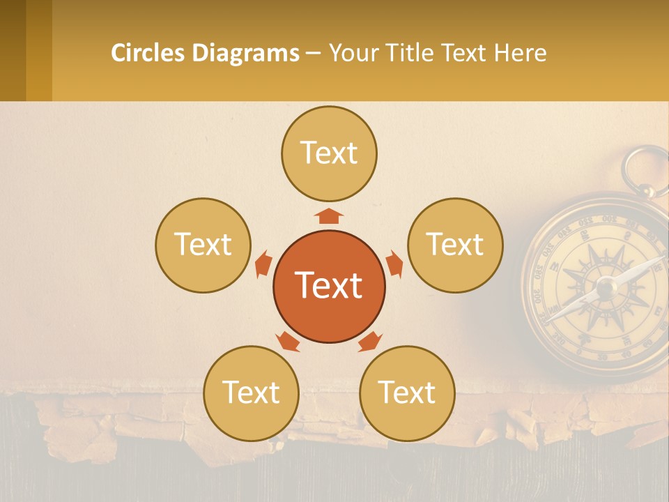 A Compass On Top Of A Piece Of Paper PowerPoint Template