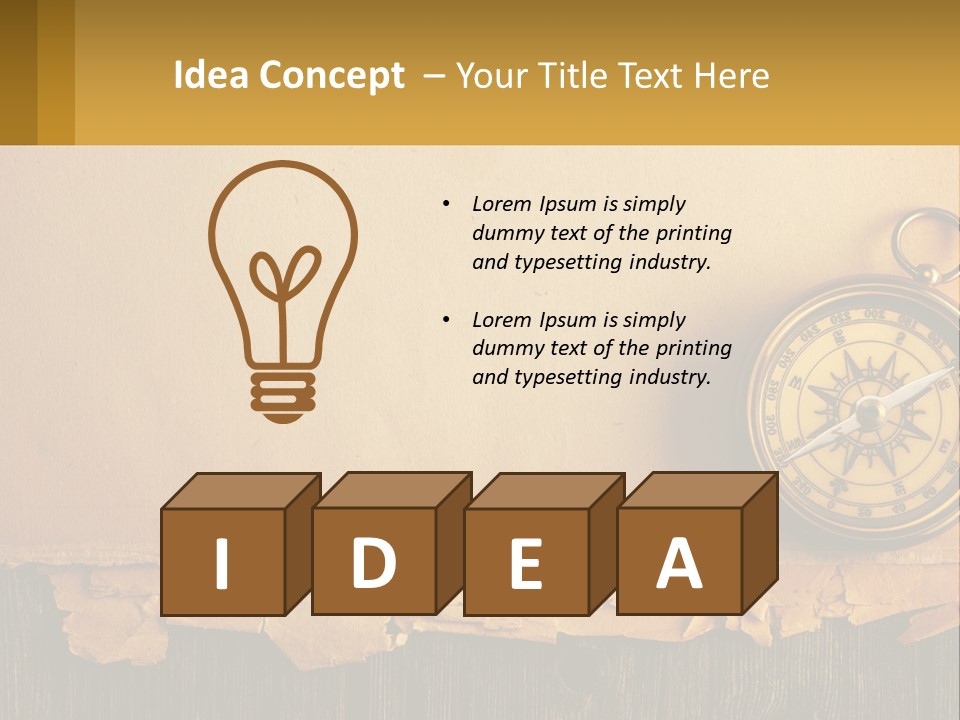 A Compass On Top Of A Piece Of Paper PowerPoint Template