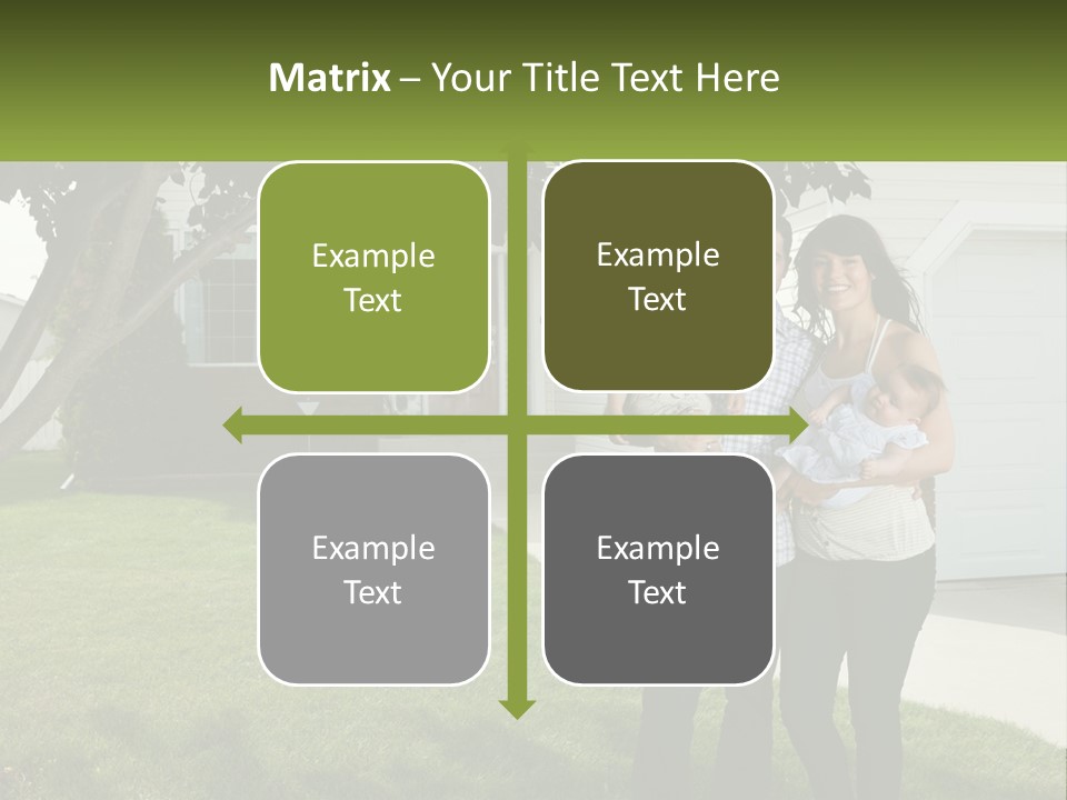 A Family Standing In Front Of A House PowerPoint Template