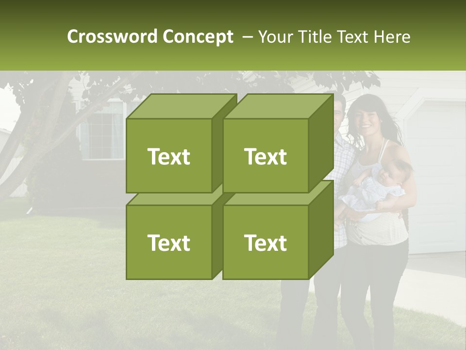 A Family Standing In Front Of A House PowerPoint Template