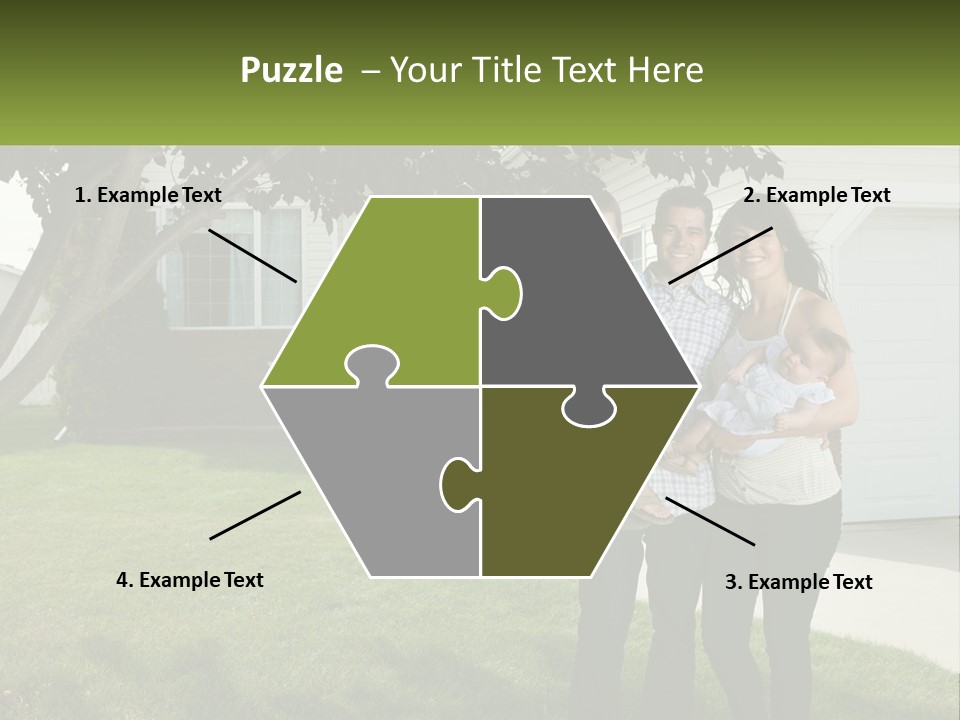 A Family Standing In Front Of A House PowerPoint Template