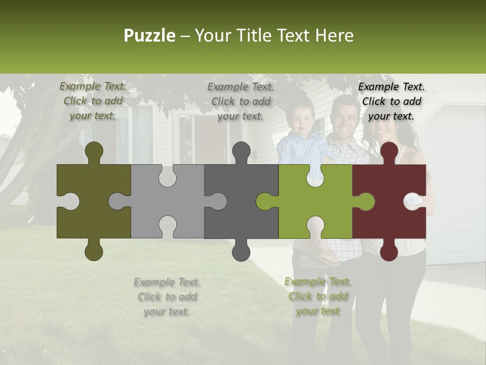 A Family Standing In Front Of A House PowerPoint Template