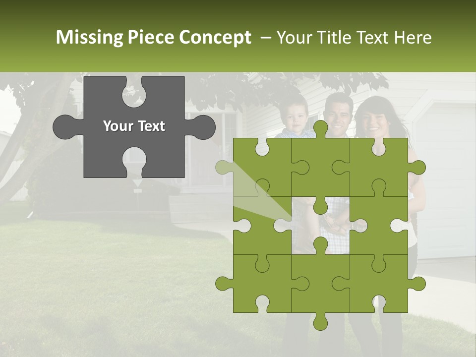 A Family Standing In Front Of A House PowerPoint Template