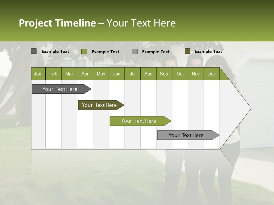 A Family Standing In Front Of A House PowerPoint Template