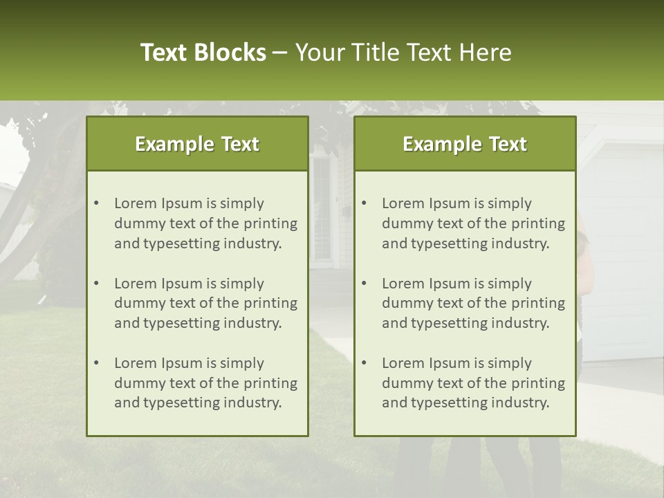 A Family Standing In Front Of A House PowerPoint Template