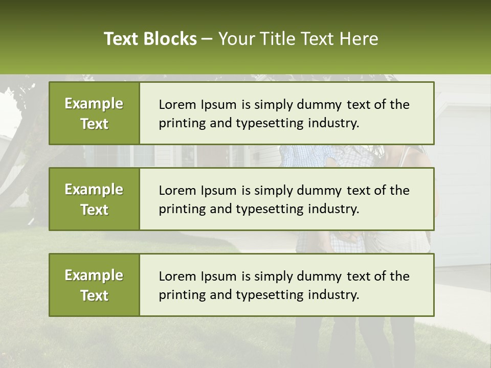 A Family Standing In Front Of A House PowerPoint Template