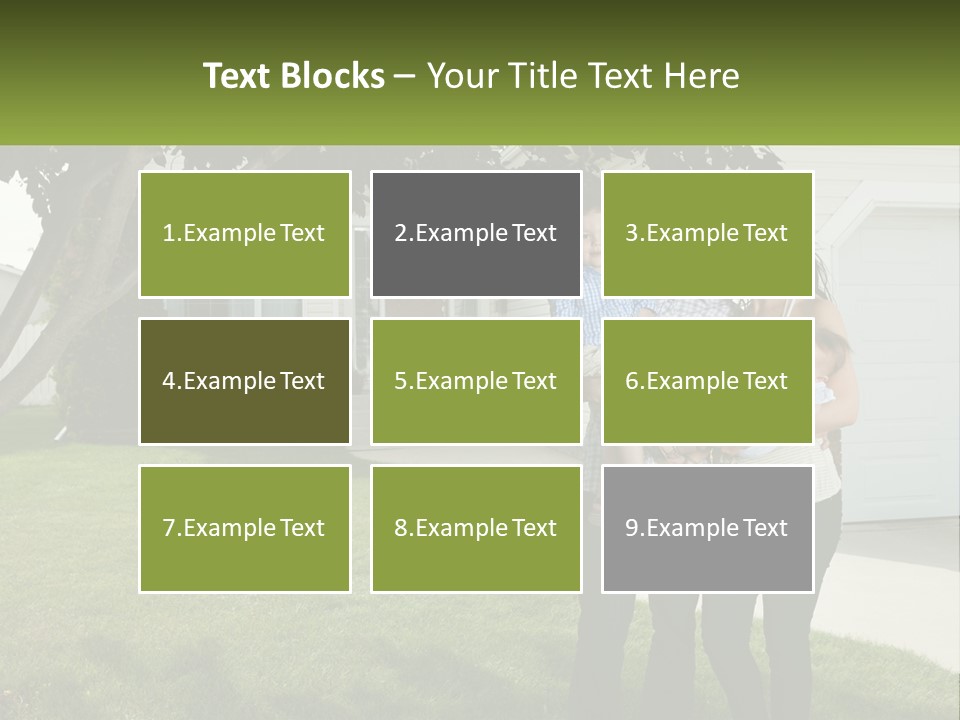 A Family Standing In Front Of A House PowerPoint Template