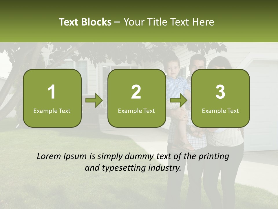 A Family Standing In Front Of A House PowerPoint Template
