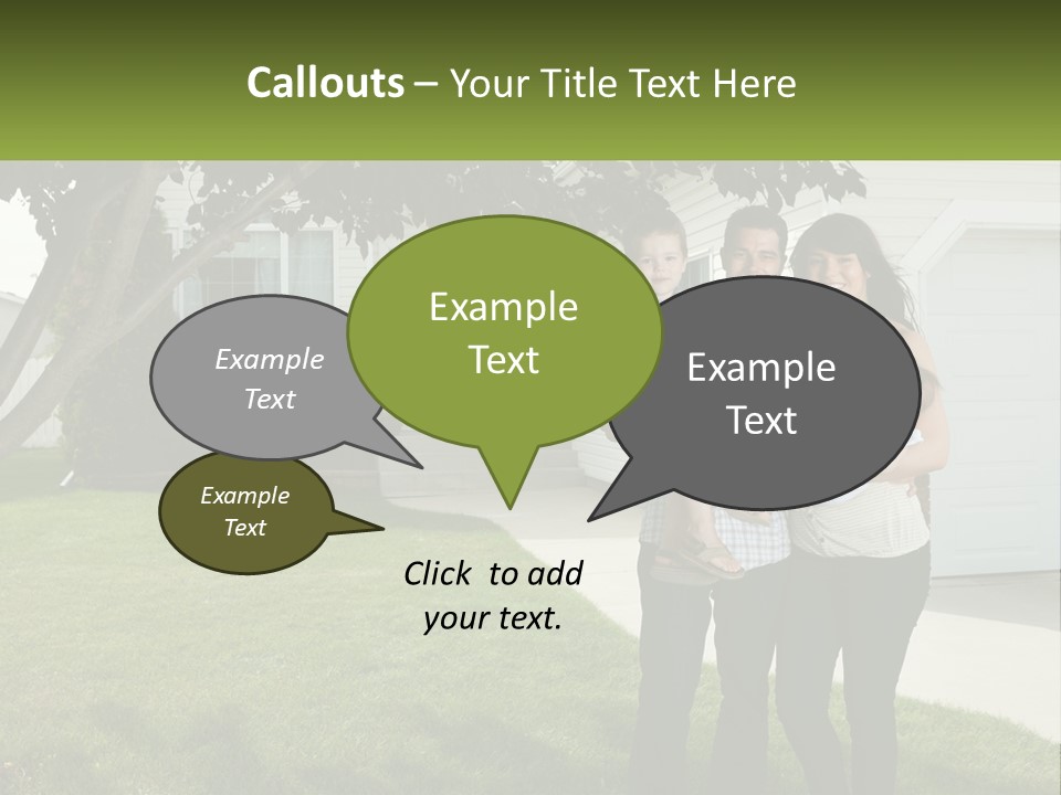 A Family Standing In Front Of A House PowerPoint Template