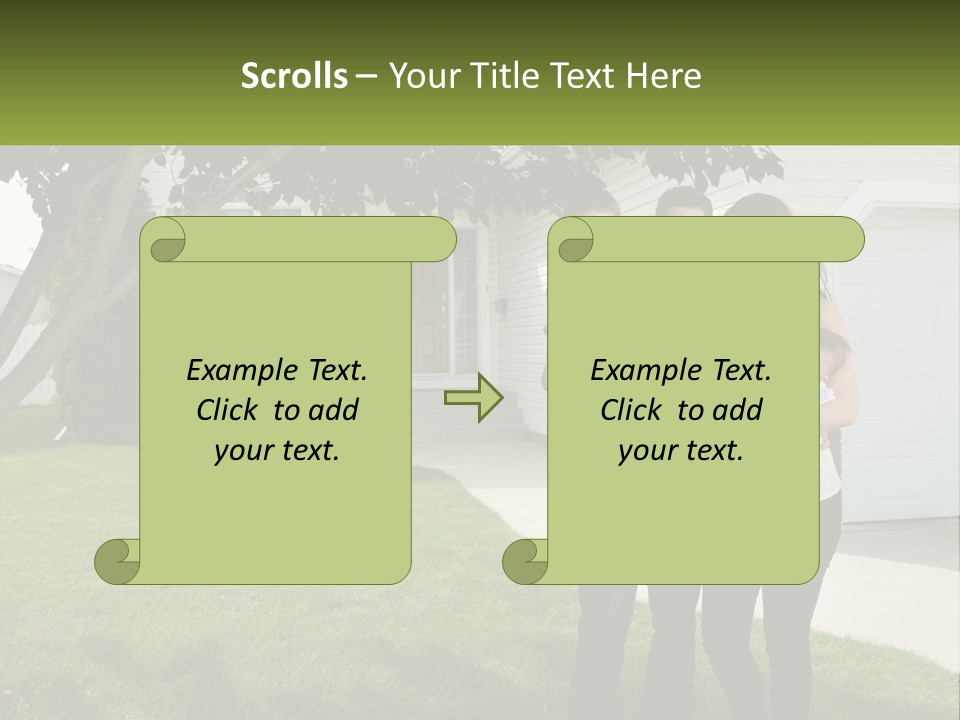 A Family Standing In Front Of A House PowerPoint Template