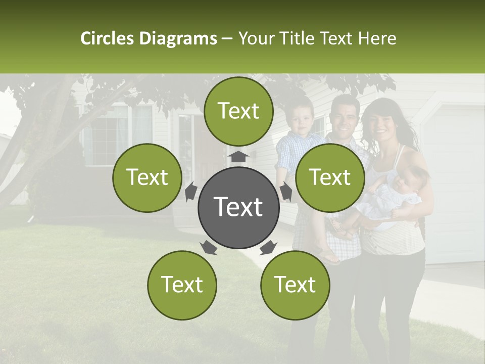 A Family Standing In Front Of A House PowerPoint Template