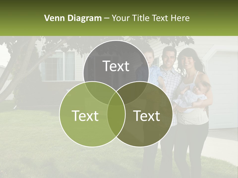 A Family Standing In Front Of A House PowerPoint Template