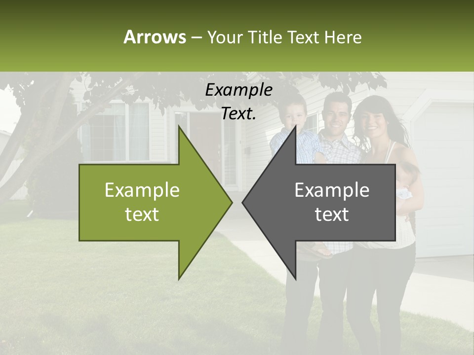 A Family Standing In Front Of A House PowerPoint Template