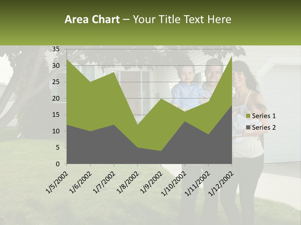 A Family Standing In Front Of A House PowerPoint Template