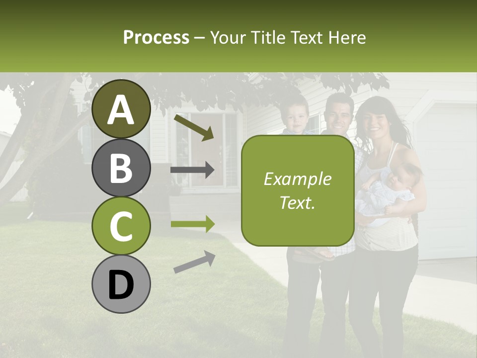 A Family Standing In Front Of A House PowerPoint Template