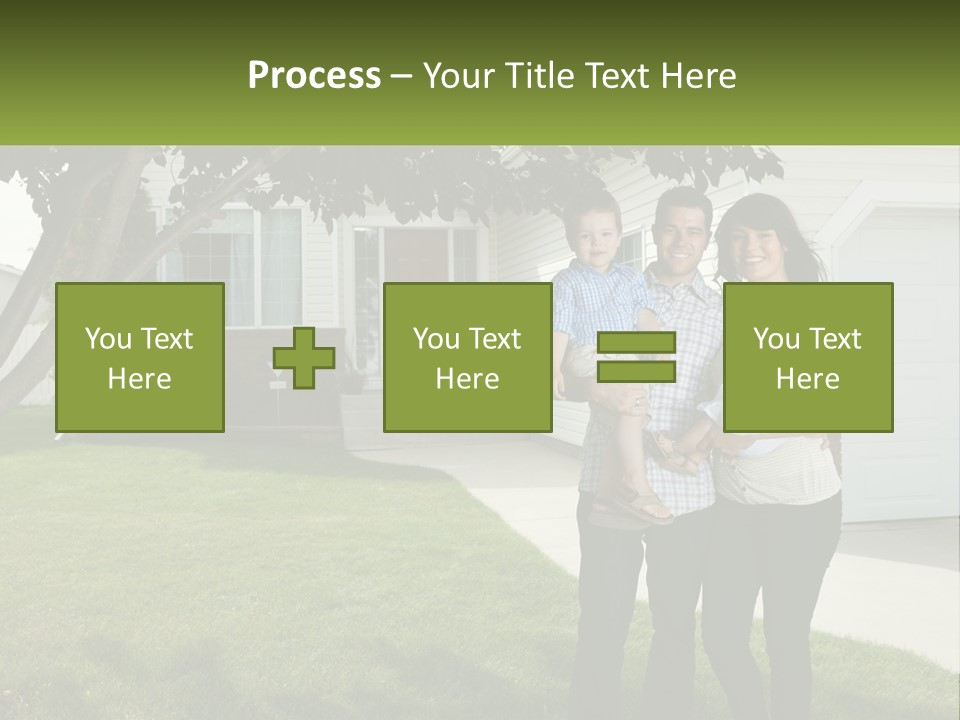 A Family Standing In Front Of A House PowerPoint Template