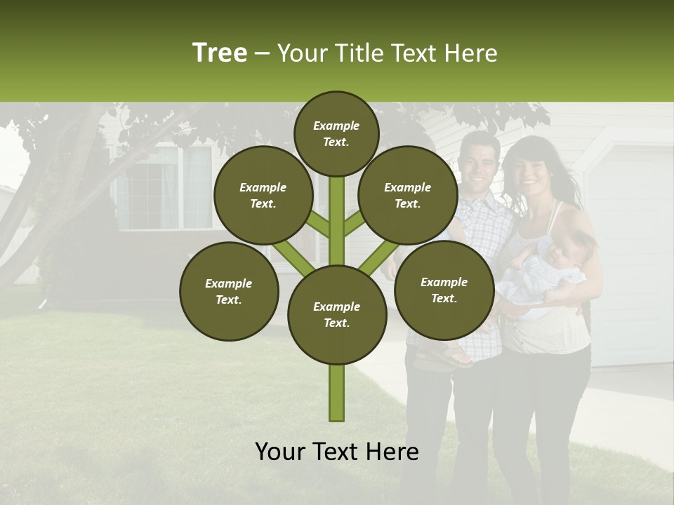 A Family Standing In Front Of A House PowerPoint Template