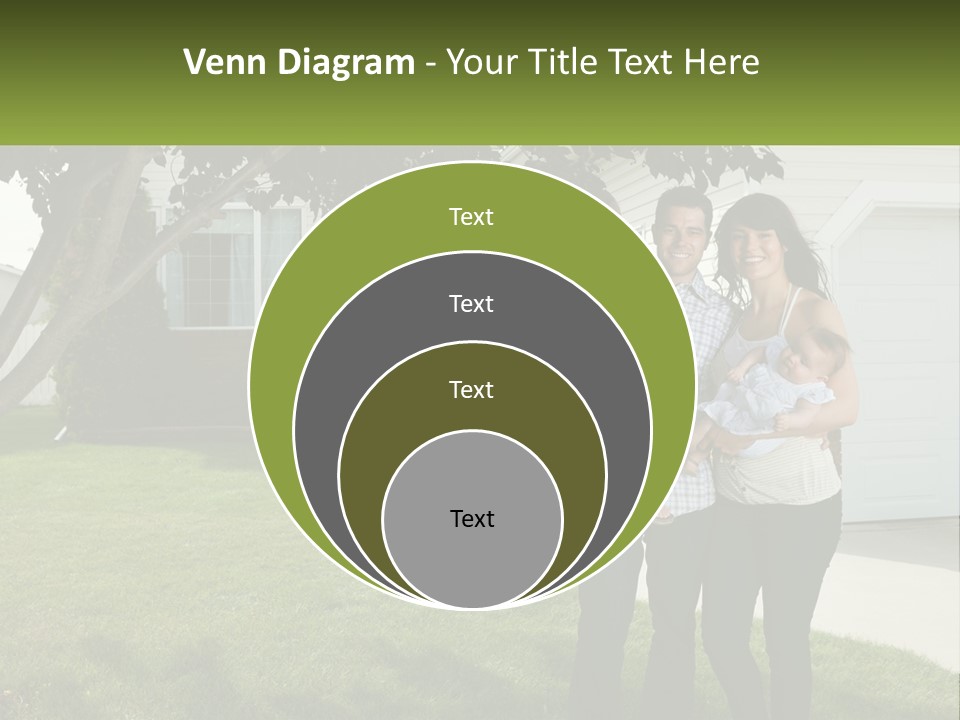 A Family Standing In Front Of A House PowerPoint Template