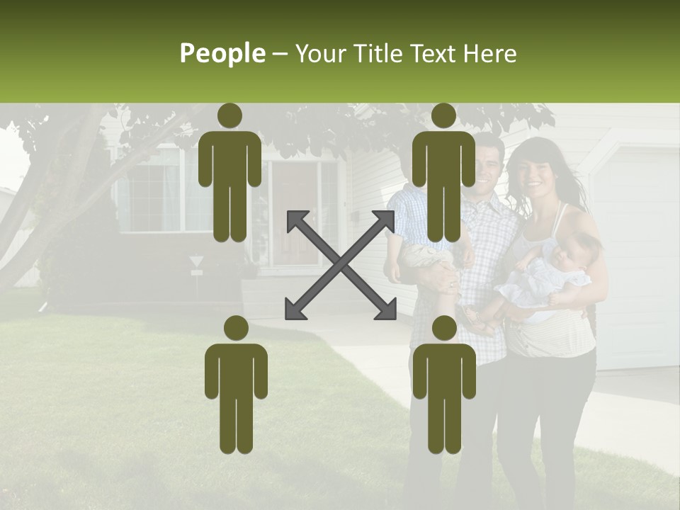A Family Standing In Front Of A House PowerPoint Template