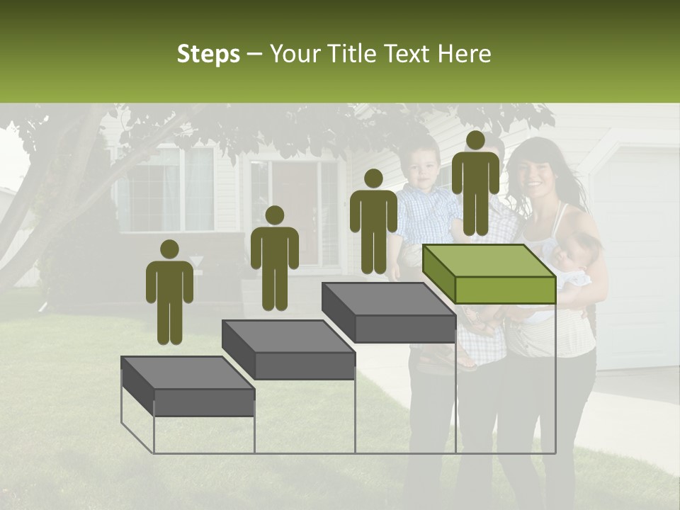 A Family Standing In Front Of A House PowerPoint Template