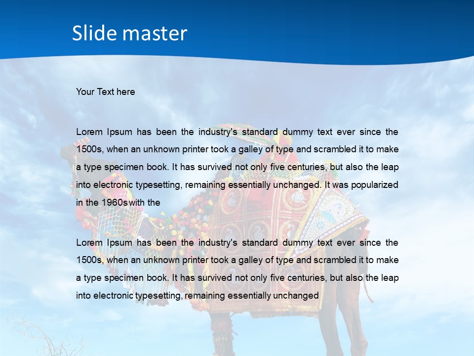 A Camel In The Desert With A Sky Background PowerPoint Template