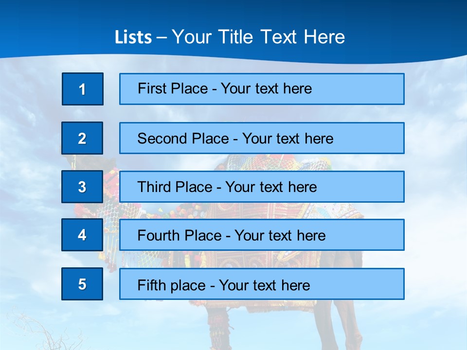 A Camel In The Desert With A Sky Background PowerPoint Template