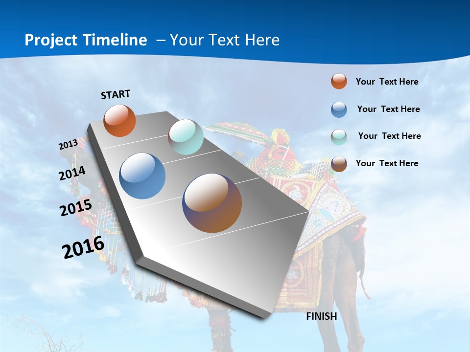 A Camel In The Desert With A Sky Background PowerPoint Template