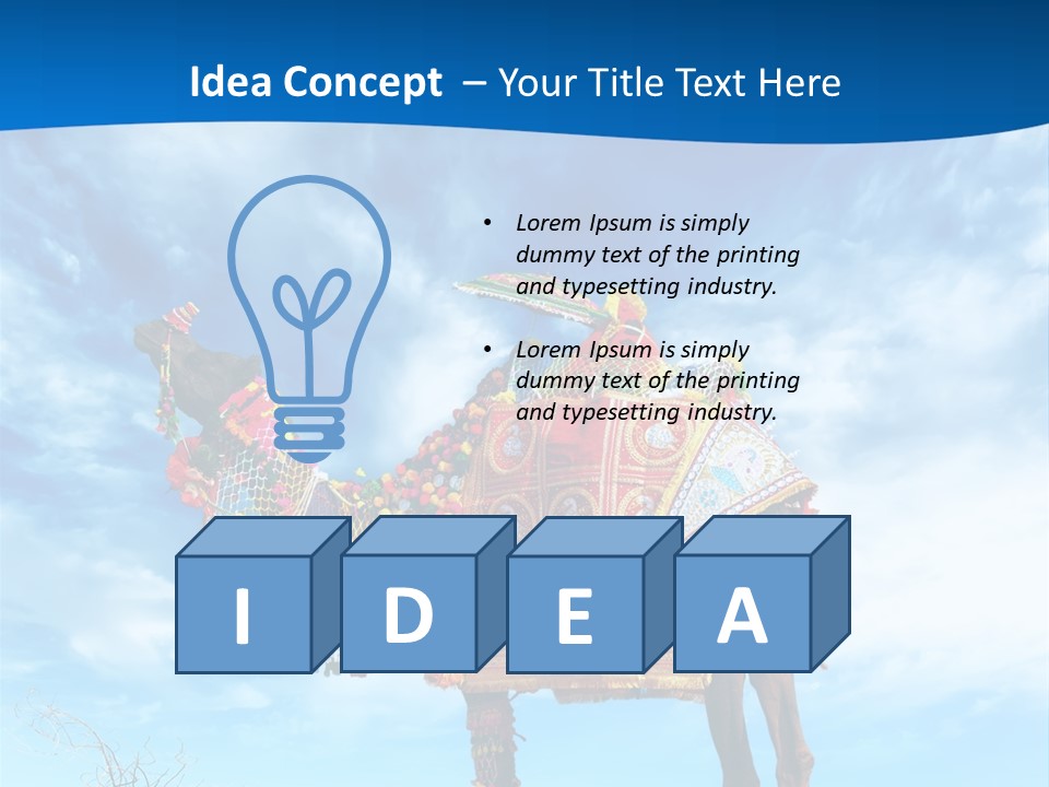 A Camel In The Desert With A Sky Background PowerPoint Template