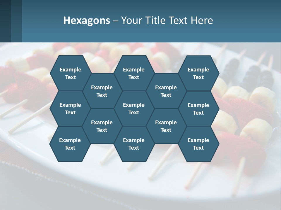 A Plate Of Strawberries And Bananas On Skewers PowerPoint Template