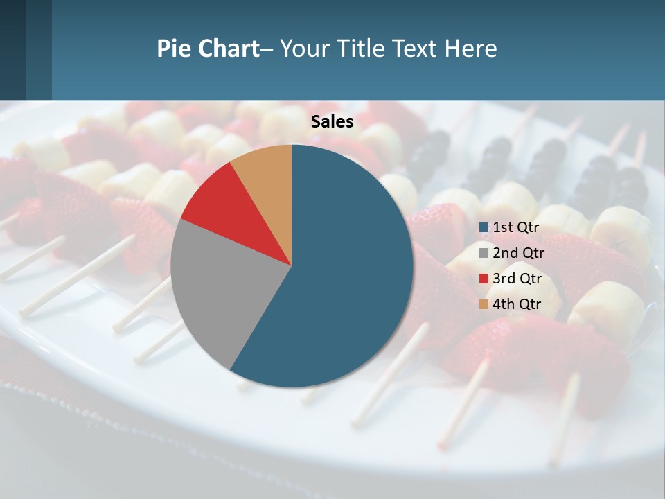 A Plate Of Strawberries And Bananas On Skewers PowerPoint Template