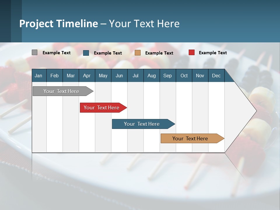 A Plate Of Strawberries And Bananas On Skewers PowerPoint Template