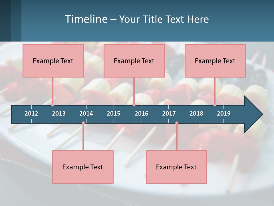 A Plate Of Strawberries And Bananas On Skewers PowerPoint Template