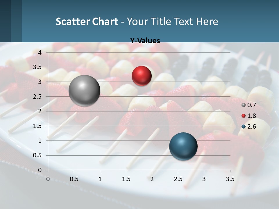 A Plate Of Strawberries And Bananas On Skewers PowerPoint Template