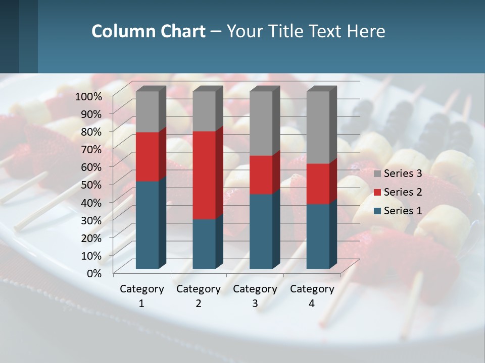 A Plate Of Strawberries And Bananas On Skewers PowerPoint Template
