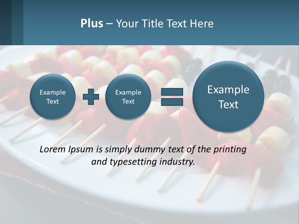 A Plate Of Strawberries And Bananas On Skewers PowerPoint Template