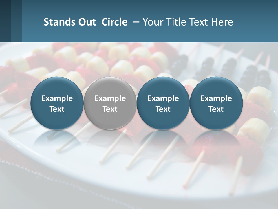 A Plate Of Strawberries And Bananas On Skewers PowerPoint Template