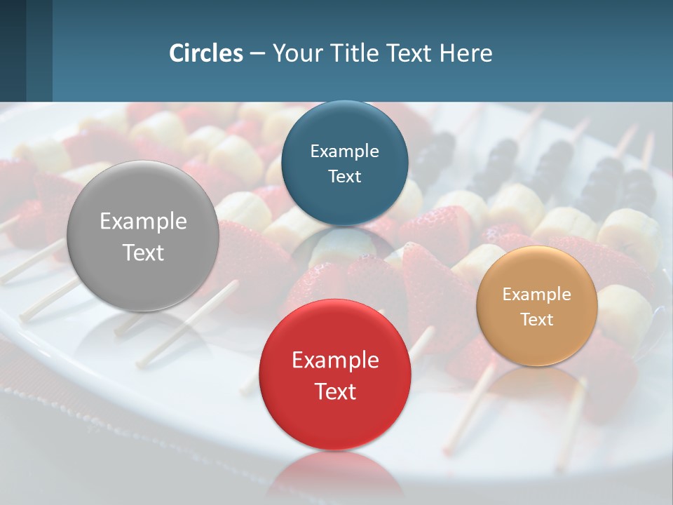A Plate Of Strawberries And Bananas On Skewers PowerPoint Template