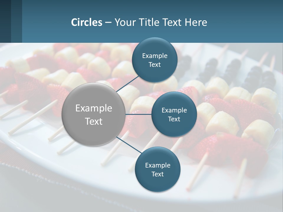 A Plate Of Strawberries And Bananas On Skewers PowerPoint Template