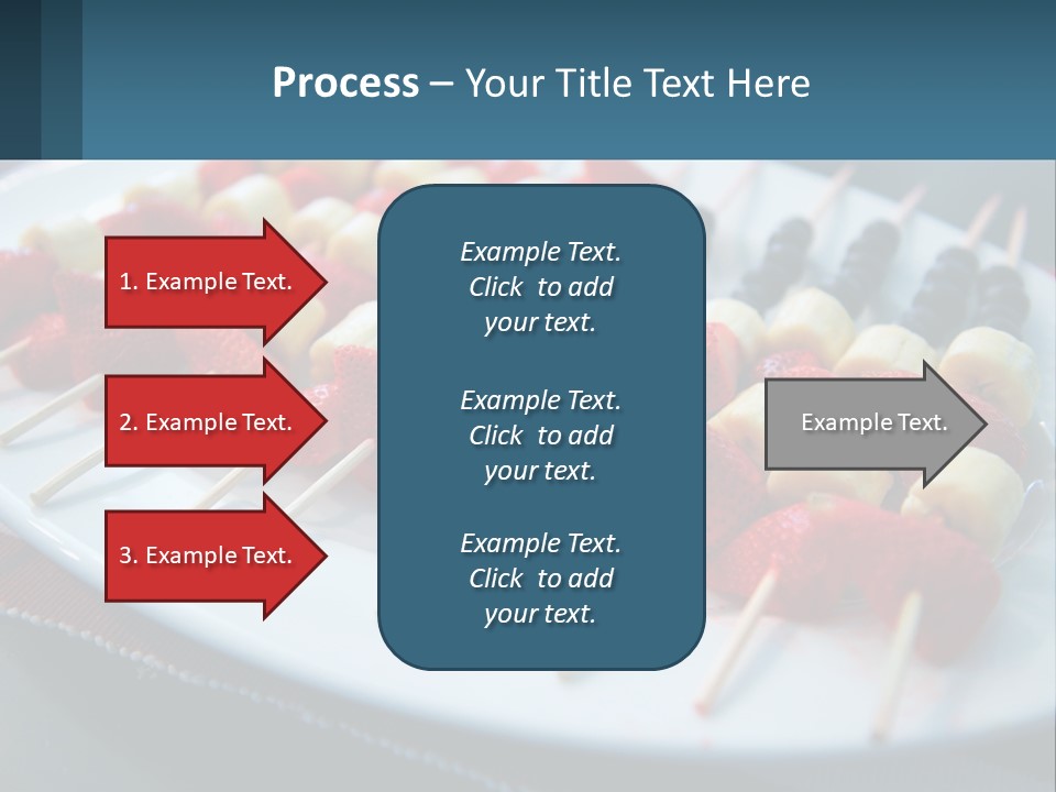 A Plate Of Strawberries And Bananas On Skewers PowerPoint Template