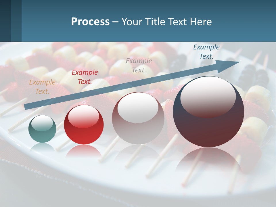 A Plate Of Strawberries And Bananas On Skewers PowerPoint Template