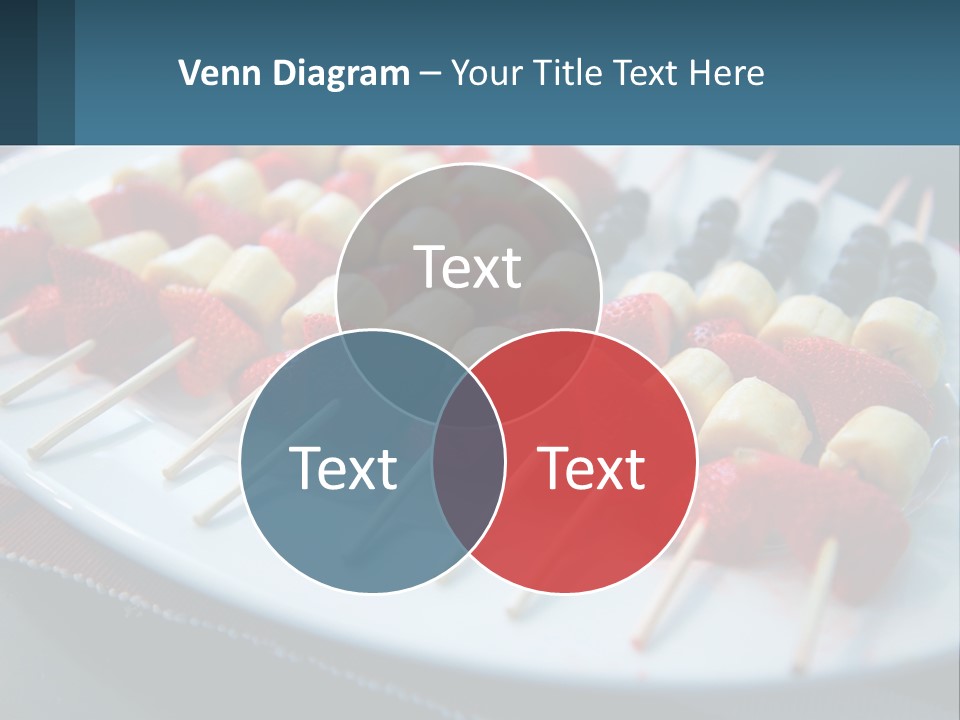 A Plate Of Strawberries And Bananas On Skewers PowerPoint Template